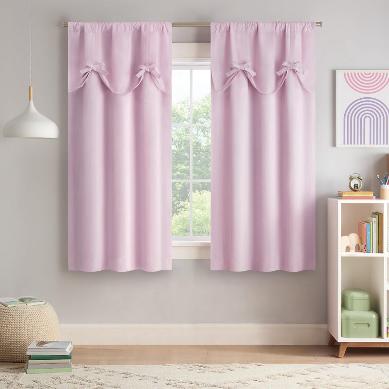 Eclipse Kids Blackout Curtain - Kids Room or Playroom Curtain, 63 x 40 in, Thermaback 100% Blackout with Rod Pocket Header, Pink - Image 1