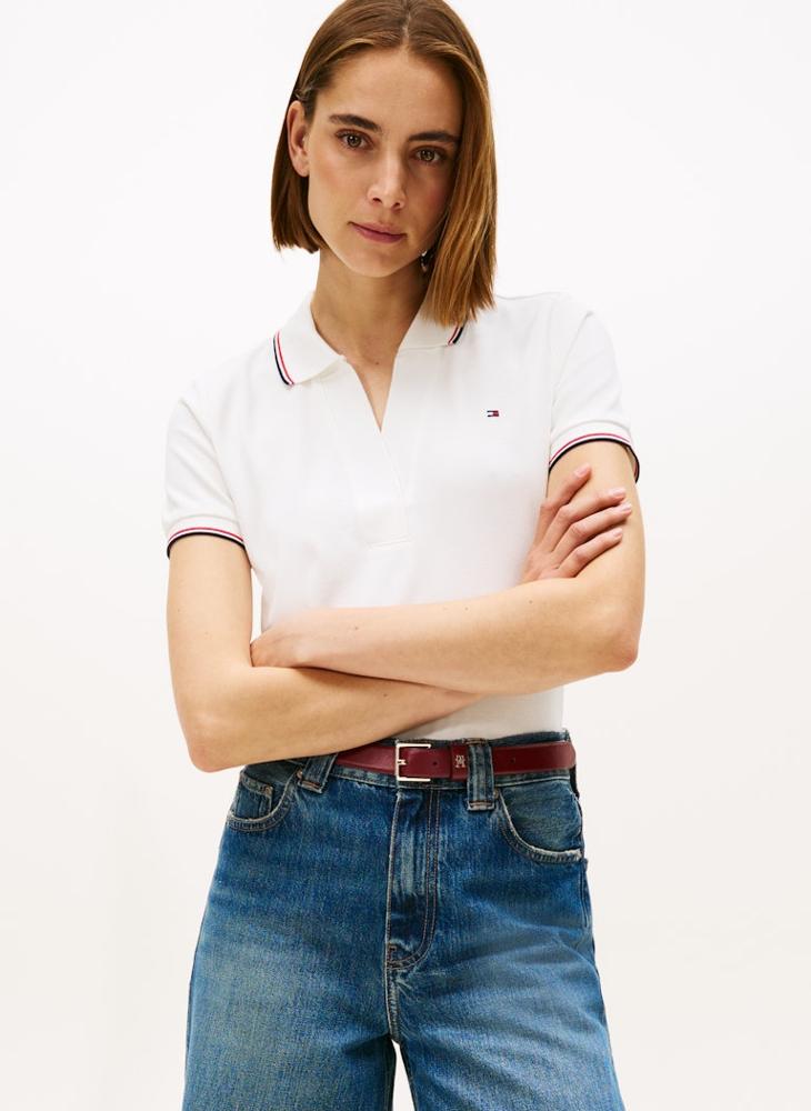 تومي هيلفيغر بولو 1985 سليم مفتوح بأكمام قصيرة - Image 1