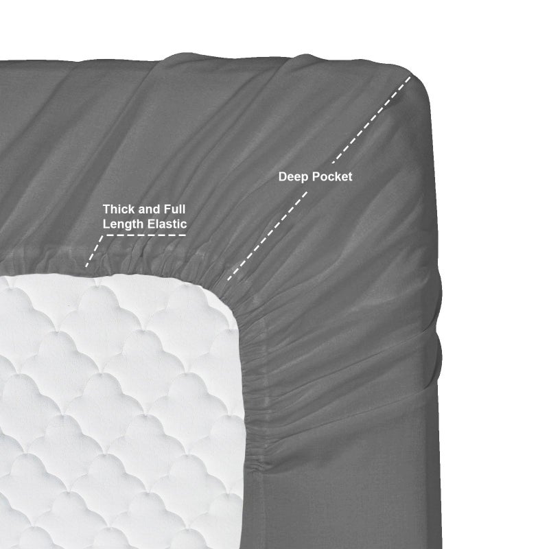 Clara Clark Bed Sheets, Premier 1800 Series 4 Piece Bed Sheet Set, Deep Pocket, Wrinkle, Fade, Stain Resistant, Luxury Soft Bedding Sheets & Pillowcases, California King, Charcoal Gray - Image 3