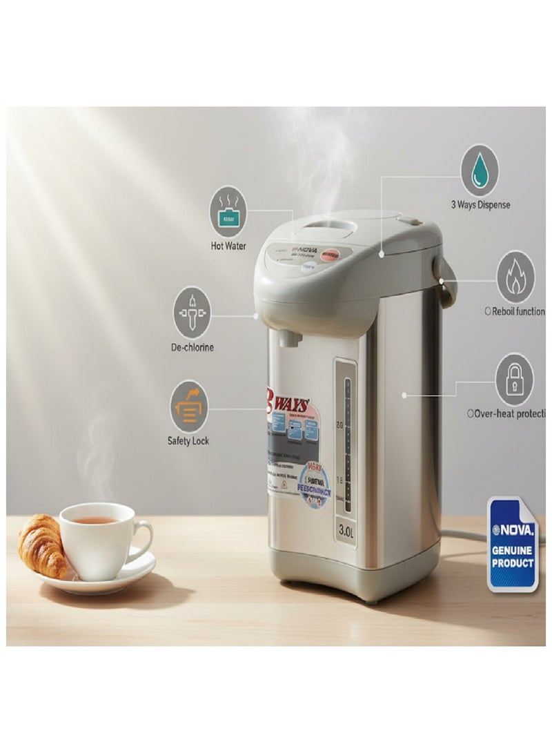 نوفا موزع الماء الساخن وعاء حراري مع إعادة الغليان ، والحفاظ على وظيفة دافئة. 750 واط " 3.0 لتر - Image 4