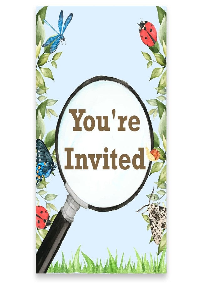 Soiceu Boy Bug Birthday Invitations with Envelopes Set of 20 Bug Scavenger Hunt Insect Birthday Party Invites Fill in Blank - Image 2
