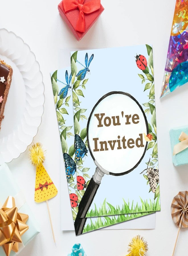 Soiceu Boy Bug Birthday Invitations with Envelopes Set of 20 Bug Scavenger Hunt Insect Birthday Party Invites Fill in Blank - Image 5