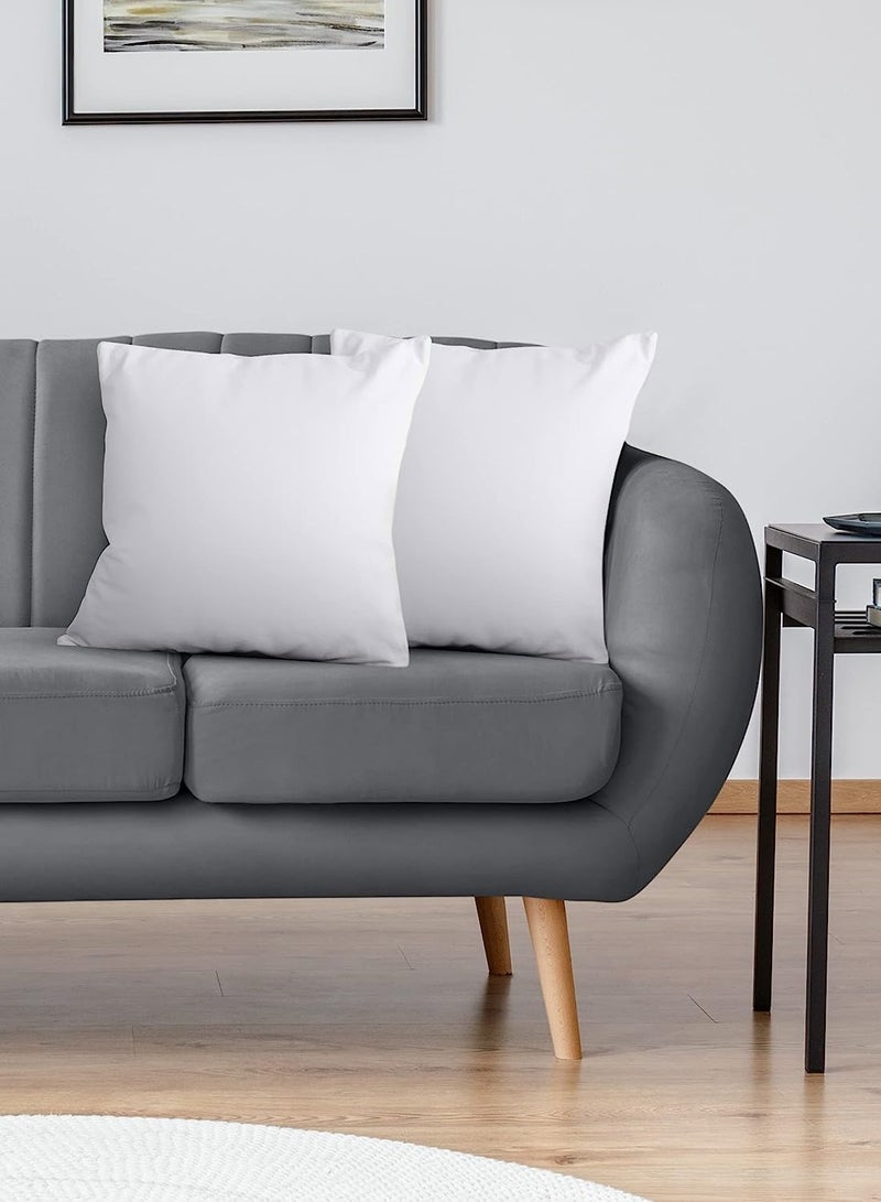 F.A.M.S Sofa Cushion Pillow White Pack of 2 Soft Brushed Microfiber Throw Pillow Insert Comfortable Plush Comfort and Perfect Support- Pillows for Sofa, Bed and Couch - Image 5