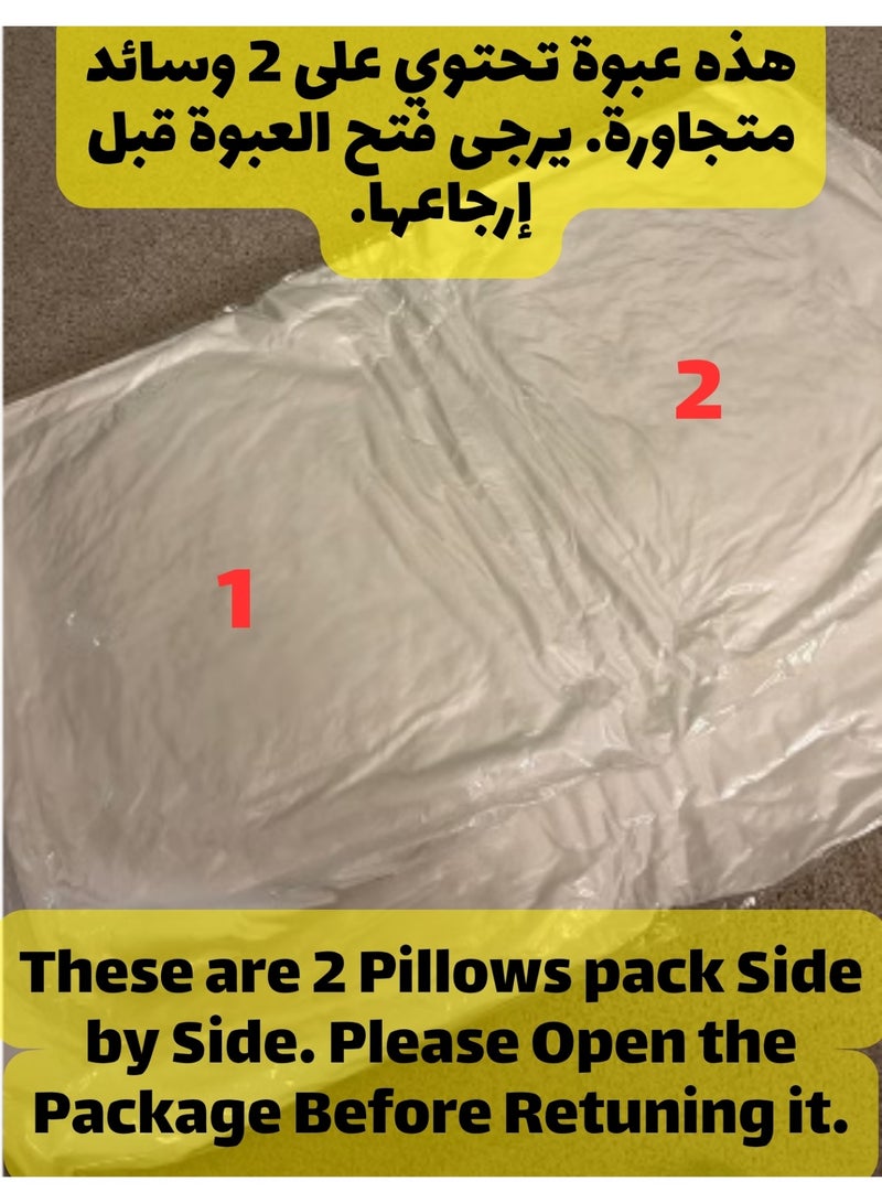 ف.ا.م.س وسادة أريكة بيضاء مكونة من 2 وسائد ناعمة من الألياف الدقيقة الناعمة مع حشوة مريحة من القطيفة ودعم مثالي - وسائد للأريكة والسرير والأريكة - Image 2