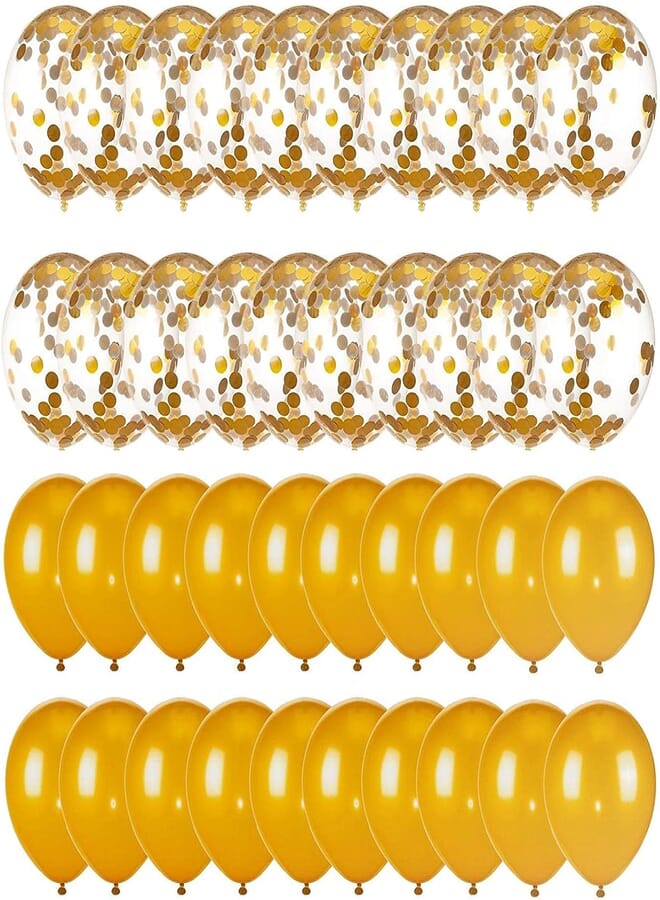 Secret Gold Confetti Balloons - gold latex balloons Pack of 30 - 12 Inch Premium Latex Metallic Gold Balloons Great for Birthday Party Decorations, Engagements