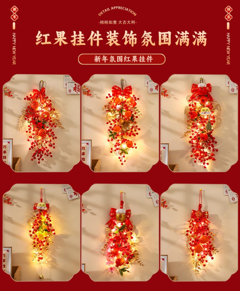 Chinese New Year Fortune Fruit Pendant: PVC+Paper Material, Traditional Chinese Design - Realistic Colorfast Hanging Ornament for Home, Festival Decor & Gifting - Image 4