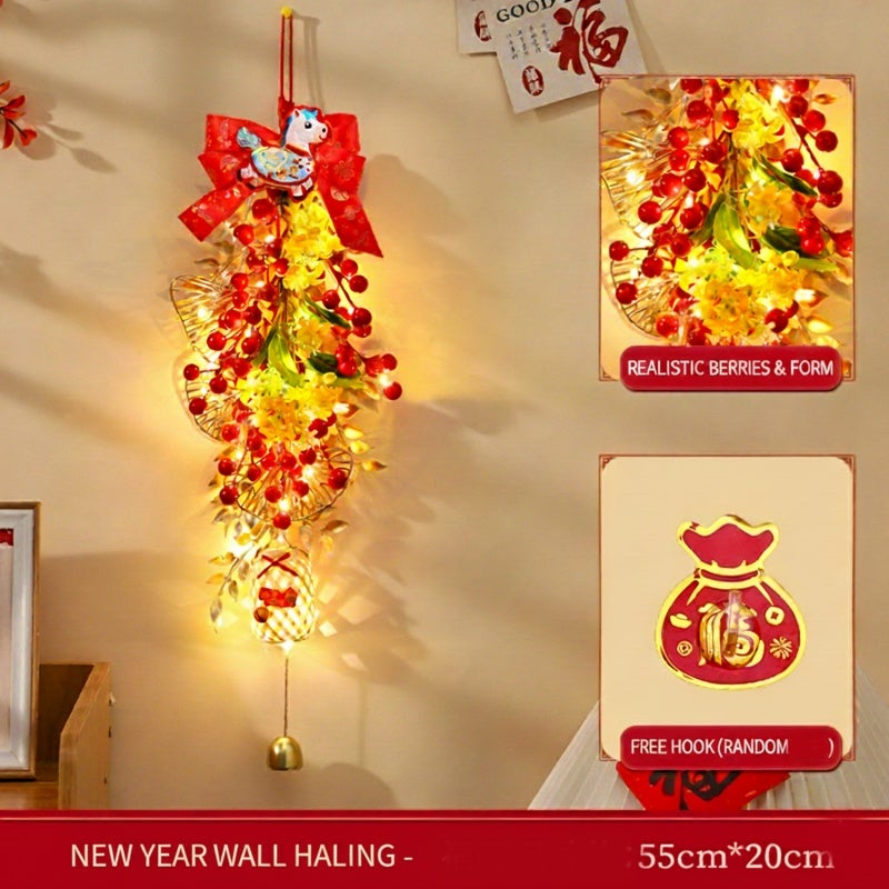 Chinese New Year Fortune Fruit Pendant: PVC+Paper Material, Traditional Chinese Design - Realistic Colorfast Hanging Ornament for Home, Festival Decor & Gifting - Image 2