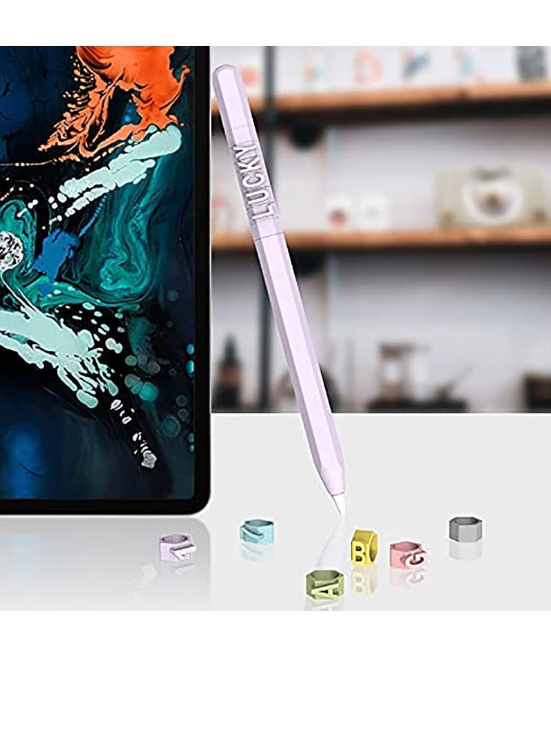 Generic - DIY Silicone Case for Apple Pencil, 2nd Generation Holder Sleeve Skin Cover Accessories Kit for iPad Pro 11 12.9 inches, Cute Soft Grip Pouch Cap Holder, and 5 Protective Nib Covers (Pink) - Image 1