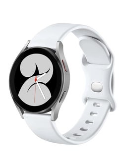 Generic Strap Silicone Band 20MM For Samsung Gear Sport/Samung Watch 4/Watch 5 /Watch 5 Pro /S2 classic/active 2 40mm 44mm/Amazfit GTS 3/ GTS 4/4 Mini./Bip 3/Pro/GTS 2 mini/GTS 2e/Bip U/U Pro (White)  - Image 3