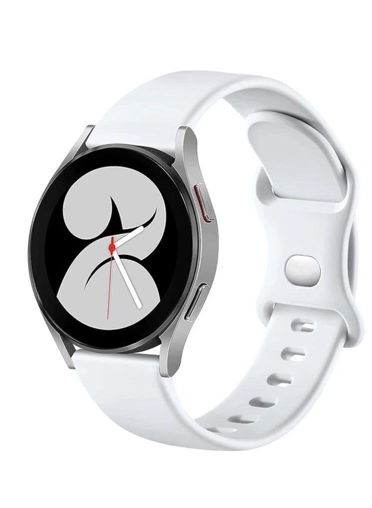 حزام سيليكون بقياس 20 ملم لساعة سامسونج جير سبورت/سامونغ واتش 4/ووتش 5/ووتش 5 برو /S2 كلاسيك/أكتيف 2 40 ملم 44 ملم/Amazfit GTS 3/ GTS 4/4 Mini./Bip 3/Pro/GTS 2 mini/GTS 2e /Bip U/U Pro (أبيض) - Image 3