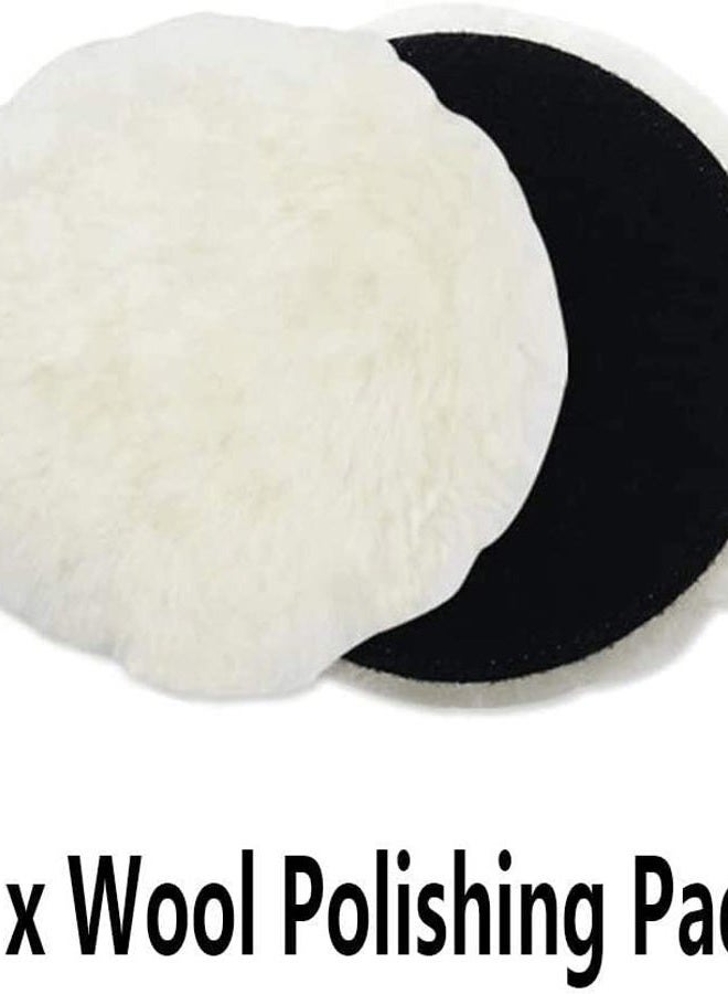 IPELY 6 Pcs 7 Inch Wool Polishing Buffing Pad Polishing Buffing Wheel for Drill Buffer Attachment with M14 Drill Adapter - Image 2