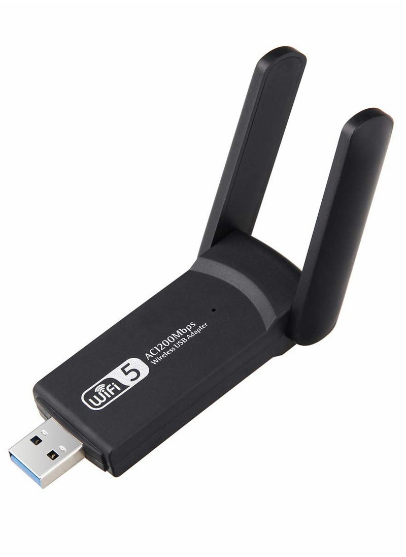Generic - High,Speed USB WiFi Adapter for PC, 1200Mbps Dual Band Dongle 2.4G/5G with USB 3.0, Compatible with Windows and Mac OS - Image 1