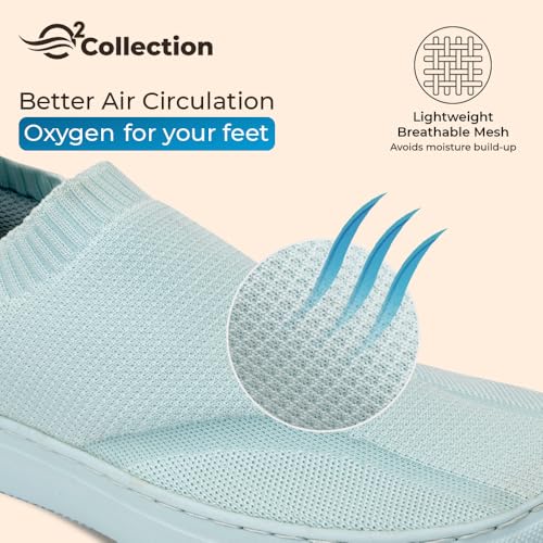 YOHO FreeStep spacious and casual slip on shoes | Comfortable for long hours of walking | Outperforms memory foam | Arch support Insole | Light Blue - UK 9 - Image 3