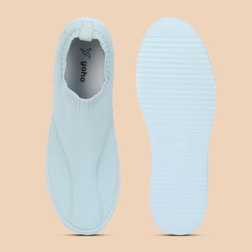 YOHO FreeStep spacious and casual slip on shoes | Comfortable for long hours of walking | Outperforms memory foam | Arch support Insole | Light Blue - UK 9 - Image 4