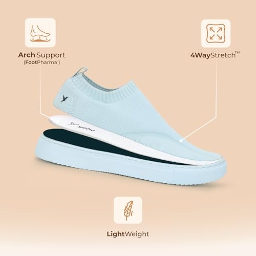 YOHO FreeStep spacious and casual slip on shoes | Comfortable for long hours of walking | Outperforms memory foam | Arch support Insole | Light Blue - UK 9 - Image 5