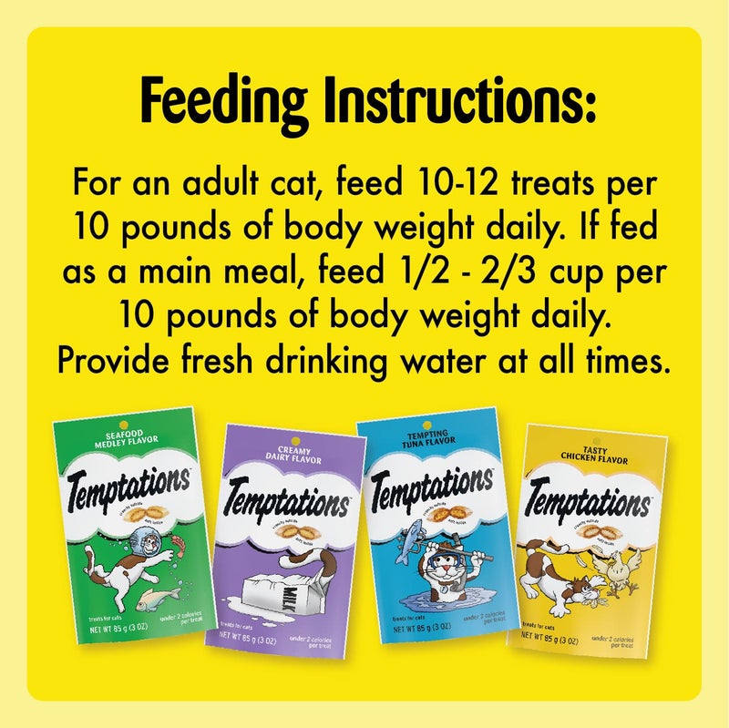 Temptations Classic Crunchy and Soft Cat Treats Feline Favorites Variety Pack, 3 oz. Pouches (Pack of 4) - Image 5