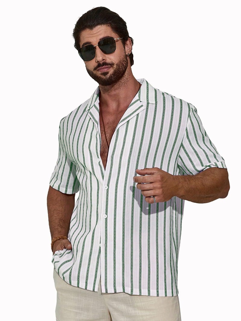 TAGDO Men's Casual Shirt |Half Sleeve|Printed|Regular Fit Shirt (Shirt-2026-Green-XXL) - Image 4