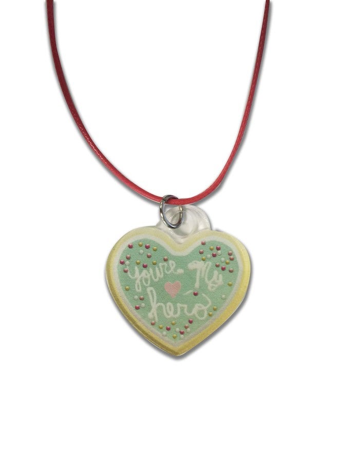 Hat Shark You're My Hero Sprinkle Cookie Movie Video Game Parody - 3D Color Printed on Acrylic and Laser Cut Pendant 19.5in Cord Necklace Valentine's Day - Image 1