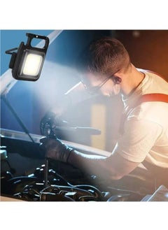 Mini LED Rechargeable Flashlight Keychain Option Bottle Opener Magnetic And Foldable Stand 4 Light Modes Portable Pocket Light