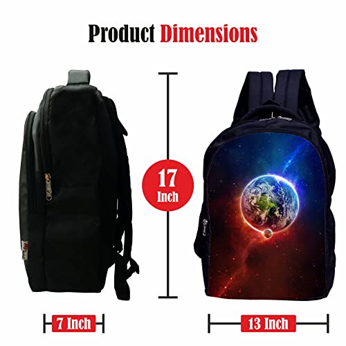 Myfav MY FAV 30L Printed Backpack | Laptop Backpack for School, College & Office | Durable Water-Resistant Bag with Laptop Compartment | Digital Print Front, 2 Compartments | Black|33x18x43 cm (LxWxH) - Image 2