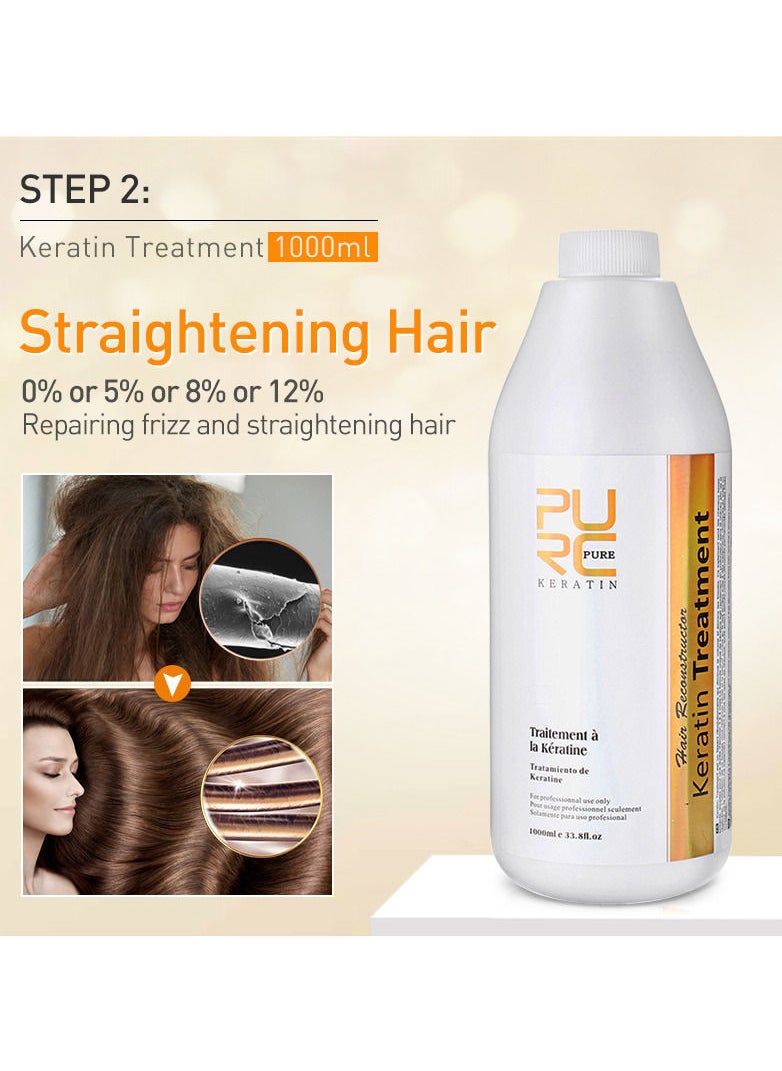 PURC - Keratin Hair Straightening Smoothing Treatment For Curly Frizzy Hair Straighten Hair And Repair Hair 12% - Image 1