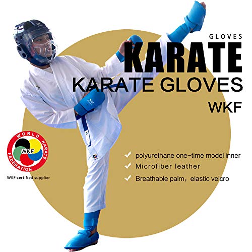 W WESING wesing Karate shin Guard Karate mitss Karate Protector Equipment wkf (Blue, M) - Image 4
