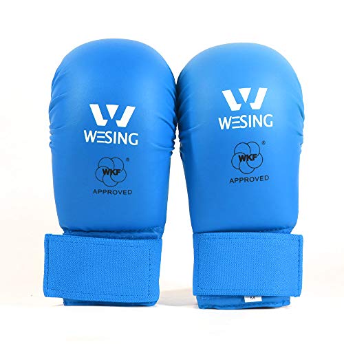 W WESING wesing Karate shin Guard Karate mitss Karate Protector Equipment wkf (Blue, M) - Image 3