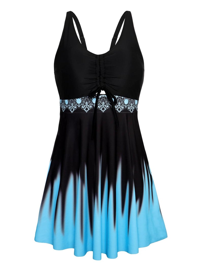 Arolina Tankini Swimdress for Women Tummy Control Two Piece Modest Swimsuit Dress Sexy Drawstring Bathing Suit for Beach - Image 1