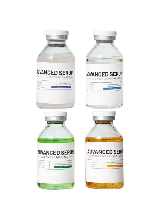 BRÜUN Advance Microneedling Korean Serum - 4 Different Booster Ampule Kit for Face and Body Including (AC + SC + SD + HY Control Serums) - Use with or without Dr Pen - Image 1