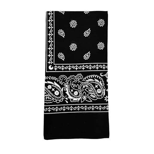 Vamqor 100% Cotton 10 Pack Fine Bandanas（Black） - Image 4