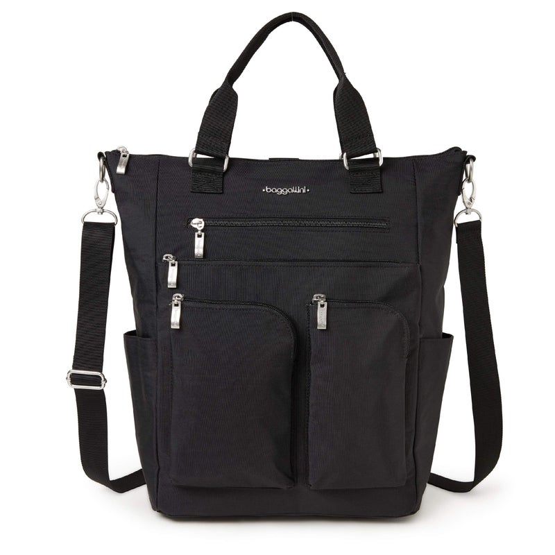 Baggallini All Set 3 in 1 Tote Backpack - 15"x10.5" Lightweight Travel Bag w/RFID Phone Wristlet - Image 1