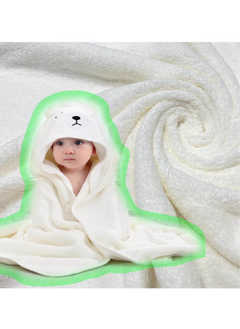 Generic Hooded Baby Towels for Newborns - 2 Pack Soft Bath Towels for Infants and Toddlers, Adorable Gray and White Bear Designs, Perfect Baby Shower Gift and Bath Time Essential for Boys and Girls  - Image 2