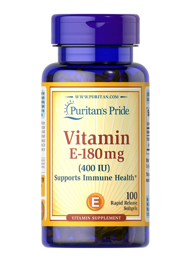 Puritan's Pride Puritan's Pride Vitamin E-180 Mg (400 IU) Dl_Alpha Tocopheryl Acetate 100softgels  - Image 1