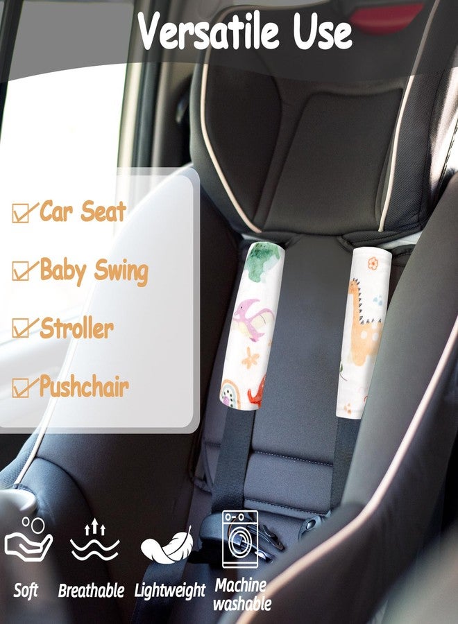 WINGHENLEE Baby Car Seat Strap Pads, Car Seat Strap Shoulder Covers for Baby Infant Toddler, Double-Sided Car Seat Belt Covers for Stroller/Pushchair/Baby Swing, Soft Flannel, Dinosaur - Image 5