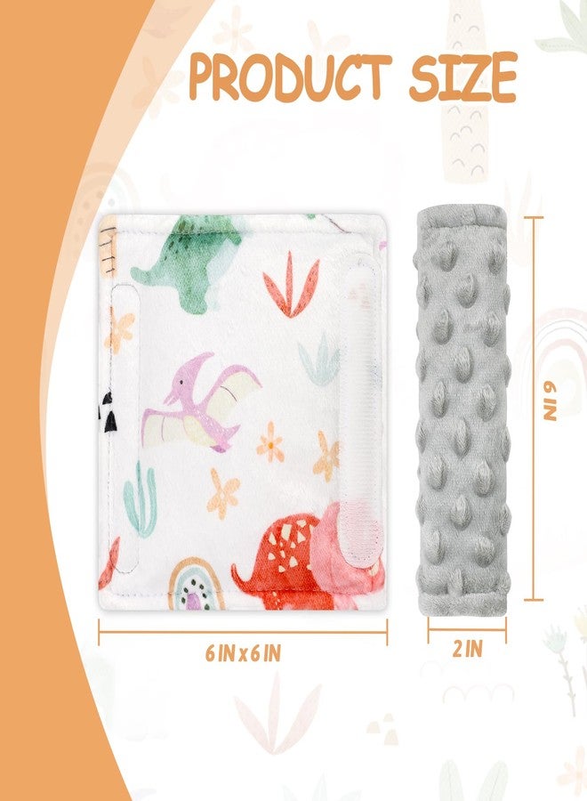 WINGHENLEE Baby Car Seat Strap Pads, Car Seat Strap Shoulder Covers for Baby Infant Toddler, Double-Sided Car Seat Belt Covers for Stroller/Pushchair/Baby Swing, Soft Flannel, Dinosaur - Image 3