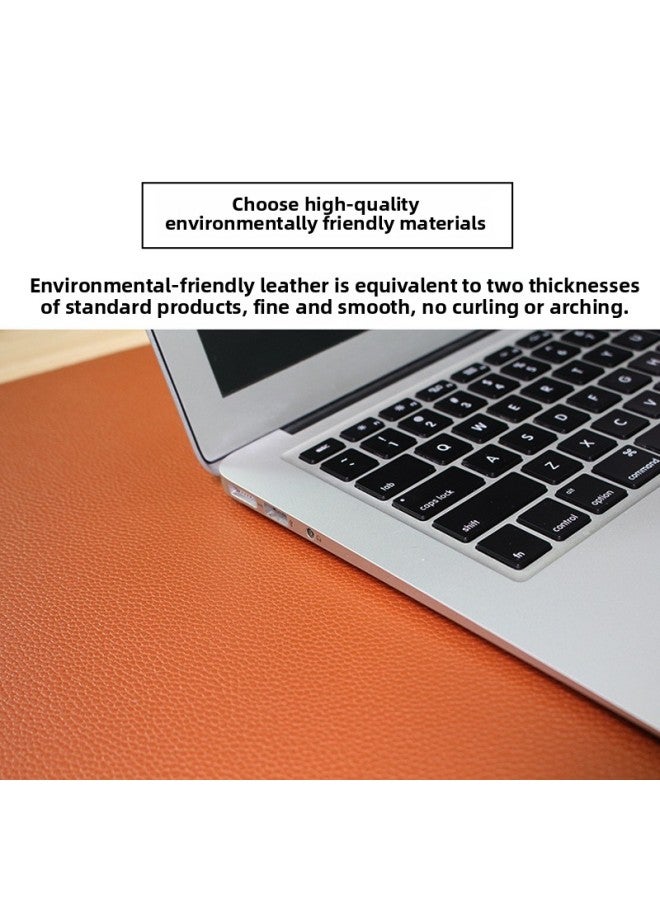 Leather Mouse Pad Keyboard Mouse Pad Office Desk Pad Slide Computer Multi-function Oversized Mouse Pad Wholesale-Color:50*100-Pattern:"Single-sided Fleece-lined" Light Gray - Image 3