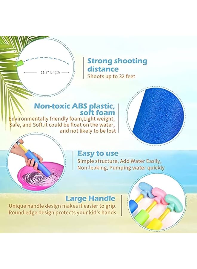 KASTWAVE Summer Water Blaster Set 6 Pack Squirt Toys For Kids & Adults Long Range Up To 32Ft Perfect For Pool Parties And Outdoor Fun - Image 5