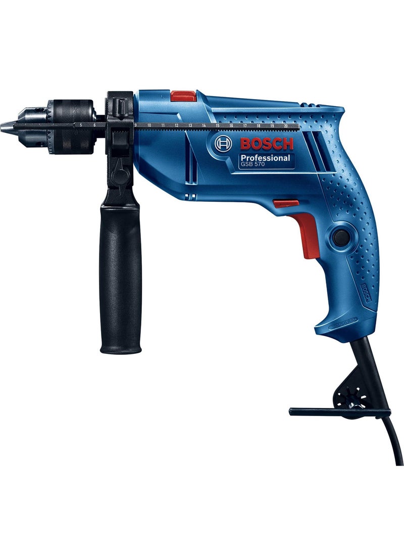 BOSCH - Bosch Professional Electric Drill, 570 Watt, 13 mm, With 33-Piece Attachment Set For Drilling And Screw Driving - Image 1