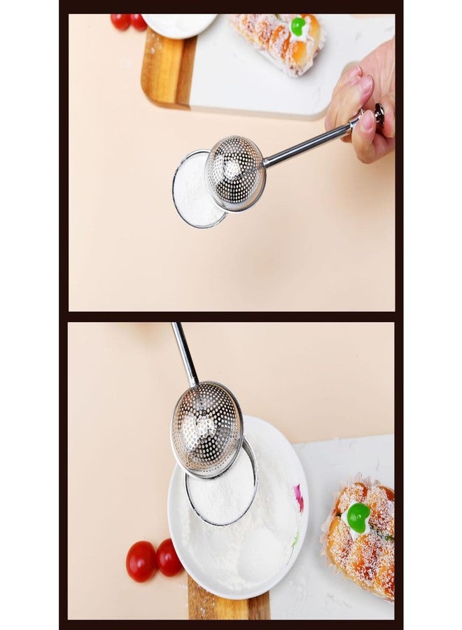 Maxmoral 18cm Silver Stainless Steel Flour Sieve Powdered Sugar Bottle Spreader Multifunctional Kitchen Baking Tool - Image 3