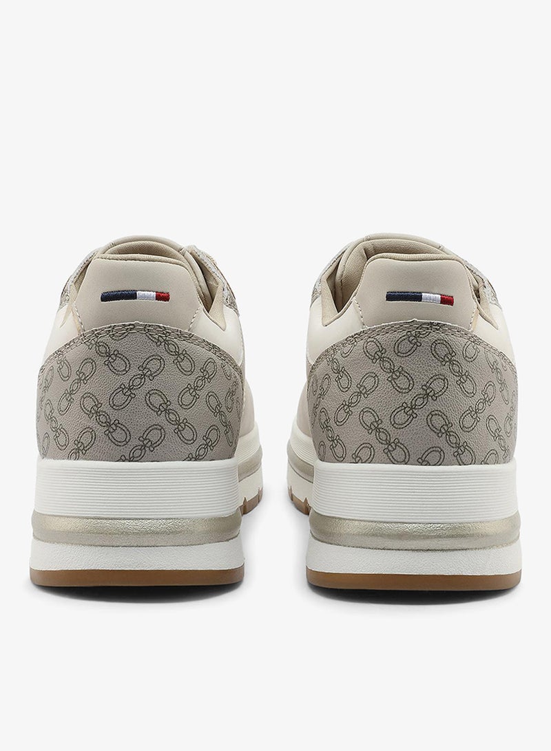 يو اس بولو اسن أحذية رياضية نسائية بيج بالكامل قصيرة بتصميم كلاسيكي بسيط وأحذية كاجوال مريحة للاستخدام اليومي - Image 4