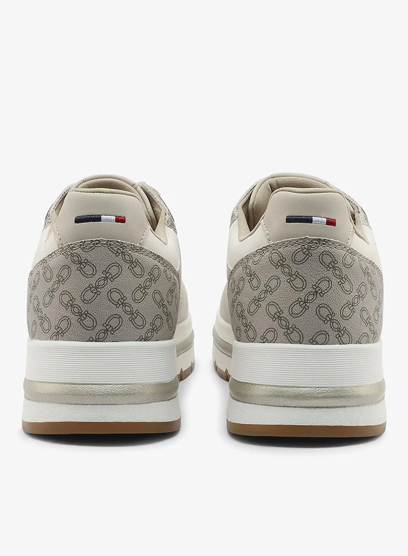 U.S. Polo Assn. beige Women's All-Beige Low-Top Sneakers - Classic Minimalist Design, Comfortable Everyday Casual Shoes for Women | Best Price UAE