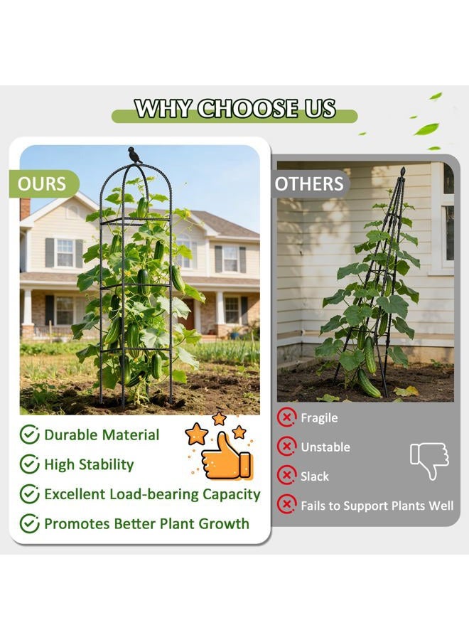 CL FUN Obelisk Garden Trellis for Climbing Plants, 6ft Adjustable Heavy Duty Rustproof Metal Plant Support, Tower Garden Trellis for Indoor Outdoor Potted Climbing Vines, Rose, Tomato, Flowers, Vegetables - Image 4