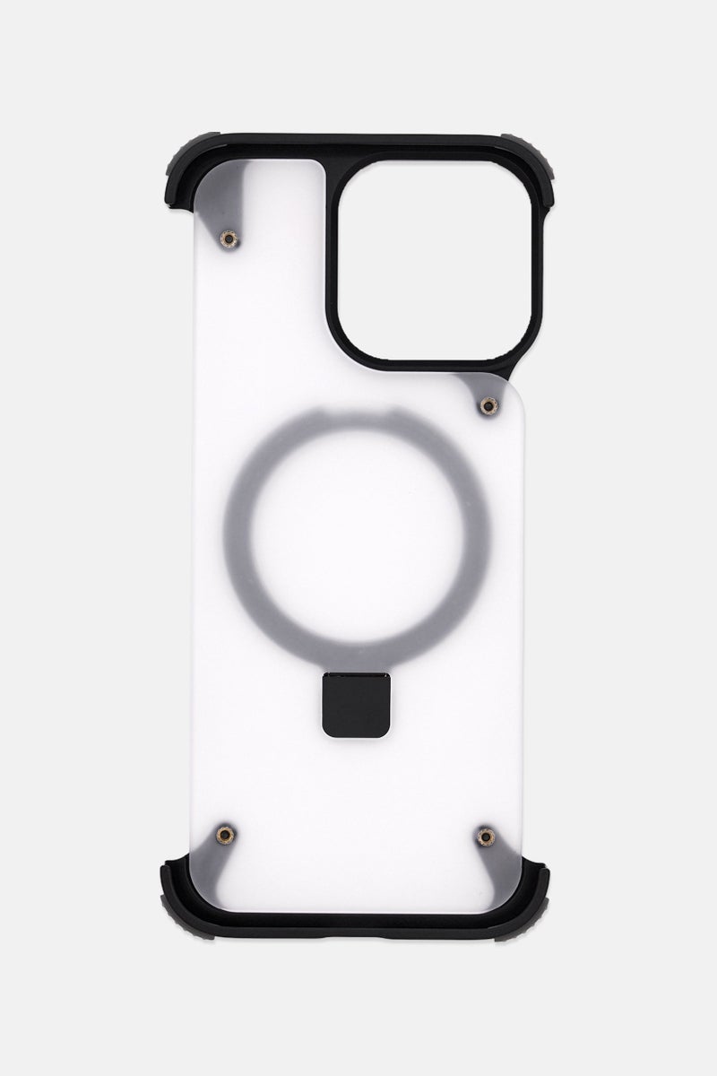 LEVELO iPhone 16 Pro Max Aluminum Bumper Case With Kickstand, Black - Image 3