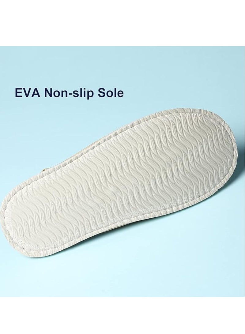 KCDMBUE 5 Pairs Disposable Closed Toe Spa Slippers, Washable Coral Fleece Guest Slippers for Women and Men, Ideal for Home, Hotels, Housewarming, Travel & Indoor Use (3 Grey + 2 beige) - Image 4