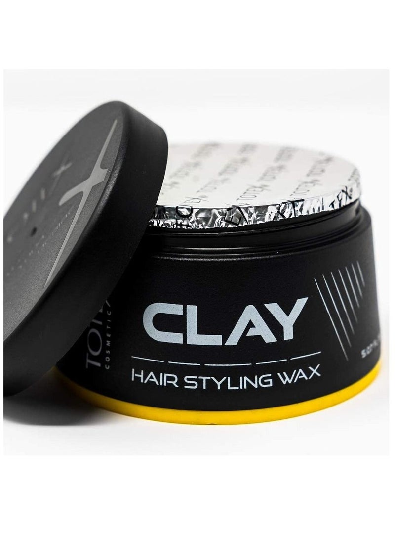 Totex - Totex Hair Men Styling Hair Clay Wax - Strong Hold Texture Natural Messy Look Finish - Hair Defining Paste Coconut Scent 150 ml - Image 1