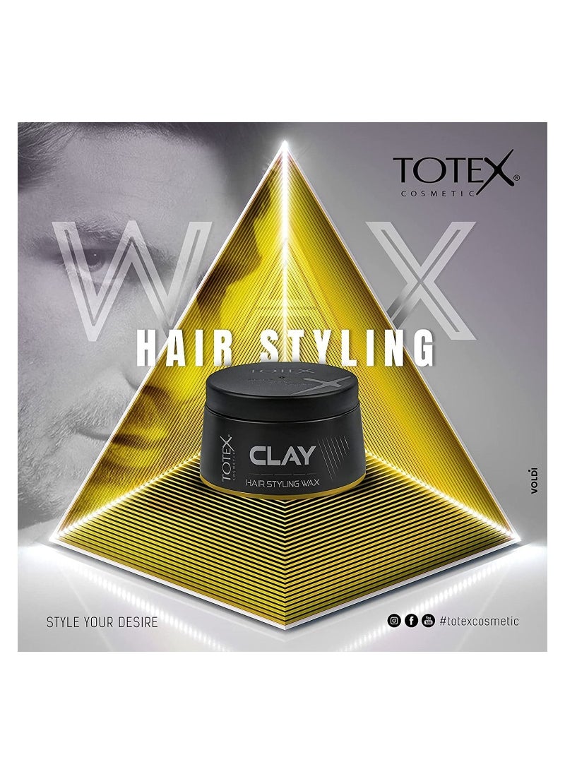 Totex - Totex Hair Men Styling Hair Clay Wax - Strong Hold Texture Natural Messy Look Finish - Hair Defining Paste Coconut Scent 150 ml - Image 1