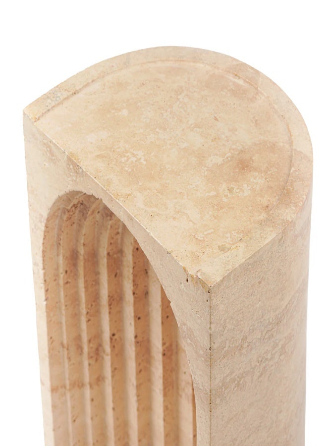 Layers Arch Side Table – Beige Travertine Natural Stone (Pre Order) - Image 4