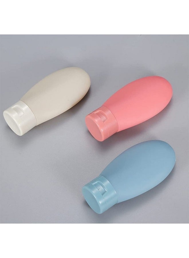 Beauenty 3 Pcs Travel Bottle, 60 ml Leak Proof Refillable Squeezable Containers Set with Label and Transparent Carry Bag for Liquid Shampoos, Soap and Toiletries - Image 2