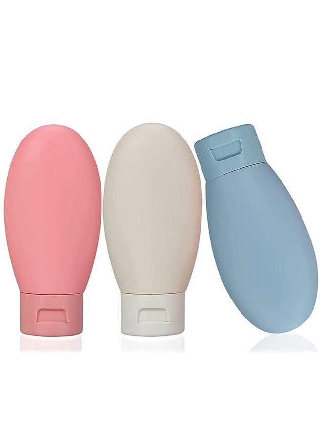 Beauenty 3 Pcs Travel Bottle, 60 ml Leak Proof Refillable Squeezable Containers Set with Label and Transparent Carry Bag for Liquid Shampoos, Soap and Toiletries - Image 1