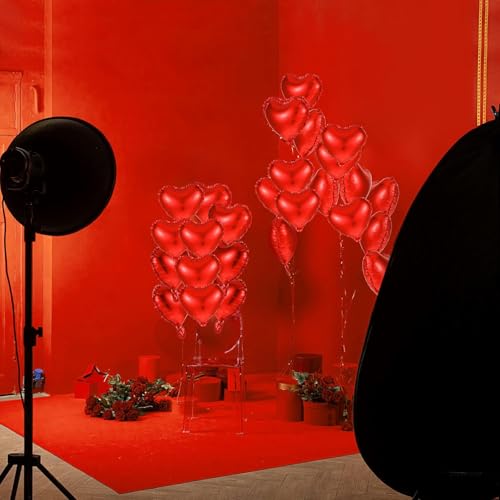 AMFIN® (Pack of 25) 9 Inch Red Heart Shaped Balloons/Heart Shape Balloons for Decoration - Image 5